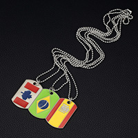 Colliers de plaque d'immatriculation de style militaire les plus vendus, chaînes en alliage électroplaqué, longues, inspirées du hip-hop, drapeau américain, pour fêtes, unisexe