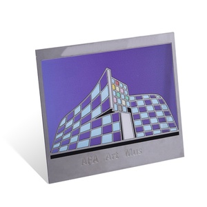 Manufacturers Design Building Design Blue Color Debossed Logo Metal <b>Bookmark</b> - Product Image 6