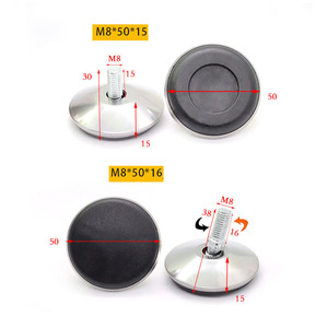 Có thể điều chỉnh san lấp mặt bằng chân, M10 chiều cao điều chỉnh đồ nội thất levellers chân vít trong tủ giường bảng, levelers chân chủ đề Bạc - Product Image 4