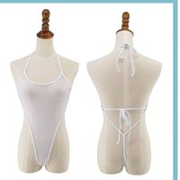 Dames badpak van doorschijnend mesh, hoge snit, monokini, sexy, doorschijnend strandkleding, aanpasbaar