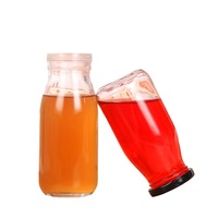 Vente en gros de bouteilles de lait en verre rondes de 200 ml, 250 ml, 300 ml, 500 ml, bouteilles de jus vides pour boissons, café, avec couvercle en métal