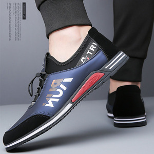 All-season Men Business <strong>Waterproof</strong> Wrinkle-resistant Microfiber Upper Gradient "RUN" Large Letter Print on Side Casual <strong>Trainers</strong> - Product Image 4