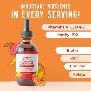 Multivitamínico Líquido Matutino OEM + Crecimiento Capilar Sabor Durazno y Mango Metil B12 y Folato Multivitamínico Reductor de Arrugas - Product Image 2