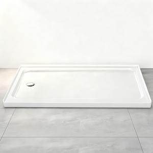 Base de Chuveiro Moderna em Acrílico Branco, Impermeável, Antiderrapante, Formato Retangular, Fácil de Instalar - Product Image 1