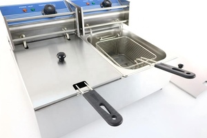 <span class=keywords><strong>Friteuse</strong></span> électrique commerciale à double <span class=keywords><strong>cuve</strong></span> et double panier en acier inoxydable CE pour comptoir, idéale pour restaurants et cuisines de restauration rapide - Product Image 4