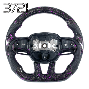Volant intérieur en fibre de carbone forgée violette 2015-2023 pour Dodge Challenger Charger Durango SRT Hellcat Scat Pack RT - Product Image 1