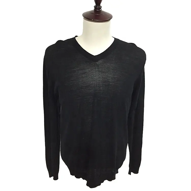 knit men's long sleeve black cashmere pullover sweaters