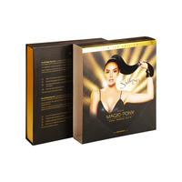 Coffret d'emballage de luxe pour extensions de cheveux, 20 pièces, Logo personnalisé, perruque à tissage naturel, peigne, boîte cadeau en carton, cheveux vierges avec brosse, boîte magnétique