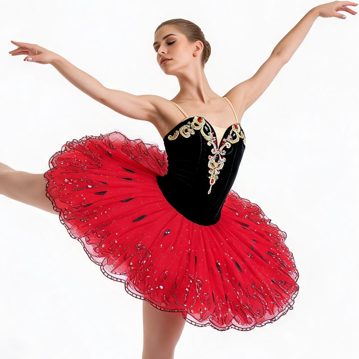 Black Red Ballet Tutu Professional