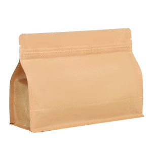 Sac en papier kraft écologique à soufflets latéraux avec fenêtre transparente et fermeture éclair, imperméable et réutilisable pour l'emballage de biscuits - Product Image 1