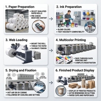 Presse flexographique multifonctionnelle avec laminage en ligne, estampage à froid et impression d'emballages