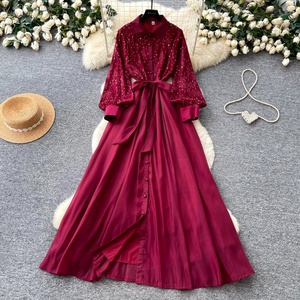 Robe élégante pour femmes, robe à manches longues, robe décontractée pour femmes - Product Image 4