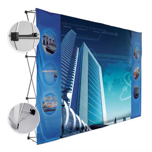 Support d'affichage en maille de fer pliable moderne Accessoire mural de fond portable pour les réunions annuelles Impression numérique - Product Image 3
