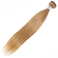 # 27 mèches de cheveux Remy blond miel, 100% cheveux humains vierges, lisses, péruviens, sans perte de cheveux, RUBE