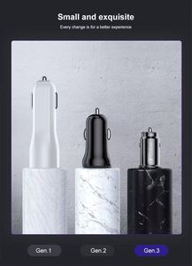 Best Sellers Product QC3.0 Type <b>C</b> PD Car Charger 3 in 1 <b>USB</b> Charger 3A Smart Fast Charging Phone Car <b>Adapter</b> - Product Image 6