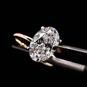 Custom Lab Grown Diamond Vintage Oval Cut Fancy Dark Luxury Women's RIZTA JEWELS D Color <b>14k</b> <b>Gold</b> <b>Ring</b> - Product Image 1