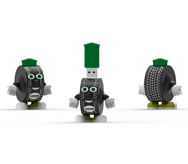 Customized high quality a grade PVC USB flash drives for tires