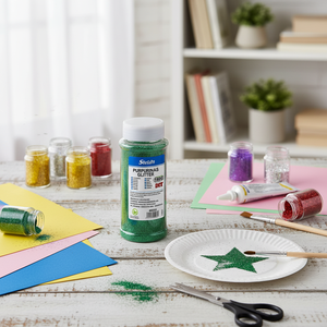 100G polvere di Glitter verde per progetti e decorazioni artigianali - Product Image 3