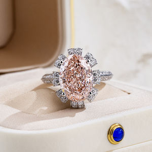 Anillo de Diamante Rosa Ovalado de 18K, Modelo MSR-2056 de Messi Jewelry, para Mujer - Product Image 6