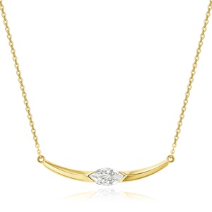 Collana di Diamanti Aimgal Certificata NGTC, Stile <span class=keywords><strong>Old</strong></span> Money, Diamante Coltivato 0.3ct, Oro Massiccio AU750 18K, Taglio a Occhio di Cavallo, Gioiello di Lusso - Product Image 1