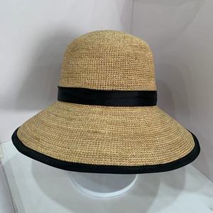 Chất Lượng Cao Làm Tay Phụ Nữ Rộng Brim Vòng <span class=keywords><strong>Top</strong></span> Mềm Mùa Hè Bãi Biển Raffia Rơm Xô Mũ - Product Image 4