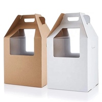 Meilleures ventes Boîte de papier ondulé Emballage en papier Boîte à gâteaux haute avec fenêtre transparente