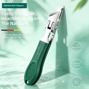 Stainless Steel Curved <b>Nail</b> <b>Clipper</b> Oblique Beveled Finger <b>Toe</b> Cutter Anti Splash Wide Jaw Ergonomic Grip Portable <b>Thick</b> <b>Nails</b> - Product Image 2