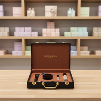 Coffret Cadeau en Bois Noir pour Mallettes, Boîte de Rangement en Cuir PU de Luxe pour Parfums, Emballage pour Cosmétiques, Maquillage, Vêtements, Mah-jong, Soins de la Peau