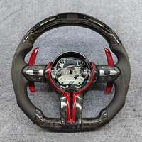 Volant de sport M en carbone forgé à LED à fond plat personnalisé pour BMW F10 F20 F30 F32 F36 M3 F80 M4 F82 M2 F87 M5 F90 E90 E92 E93