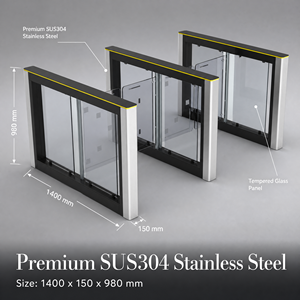 Porte rapide panoramique en verre avec châssis fin de 150 mm pour les entrées des terminaux aéroportuaires - Product Image 6
