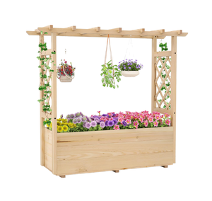 Panneau de <span class=keywords><strong>treillis</strong></span> en <span class=keywords><strong>bois</strong></span> classique avec <span class=keywords><strong>treillis</strong></span> pour plantes grimpantes, jardinière d'extérieur écologique - Product Image 1