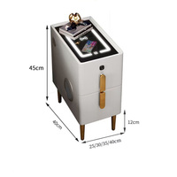Table de chevet intelligente moderne personnalisée en bois massif avec serrure à empreintes digitales, charge sans fil USB, haut-parleurs Bluetooth