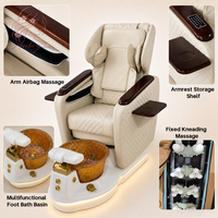 Fauteuil de pédicure de luxe avec spa à remous, dossier inclinable électrique et massage du dos, pour salons