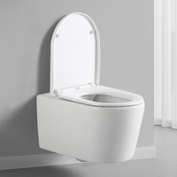 Siège de toilette mural à fermeture douce, toilette européenne de luxe sans rebord, toilette compacte pour petite salle de bain d'appartement