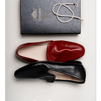 Cuir de vachette italien fait main rétro plat femmes Designer chaussures en cuir décontractées chaussures ventre plat