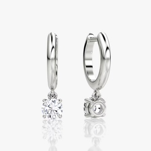 Simple Fashion Round Cut Vvs Gra Moissanite Jewelry 14k Gold Filled Hoop <b>Huggie</b> Drop Earrings for Girls - Product Image 5