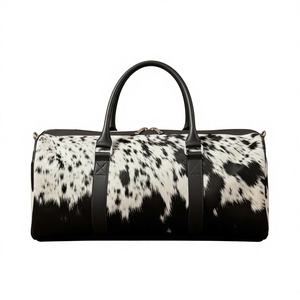 Bolsa de Viaje de Cuero Vacuno Rústico de Alta Calidad, con Cierre, Portátil, Transpirable, Estilo Vintage - Product Image 1