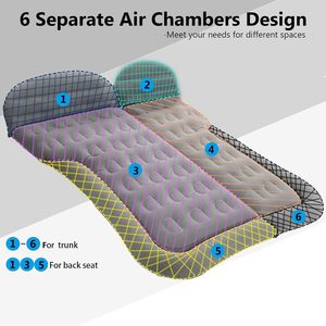 Thickened <b>Car</b> Air Mattress Flocking Top Travel <b>Inflatable</b> <b>Car</b> Mattress Bed with Pump and Pillows <b>Car</b> Bed for Travelling - Product Image 4