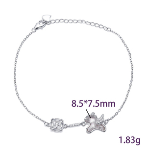 Collier et bracelet signes du zodiaque cheval en cristal 9 Fine 8,5*7,5 mm, ensemble de bijoux en argent sterling 925 pour femmes - Product Image 6
