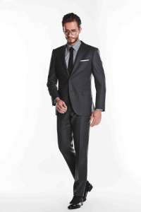 Abito da <span class=keywords><strong>Uomo</strong></span> <span class=keywords><strong>di</strong></span> Lusso su Misura in Tessuto 100% Lana, <span class=keywords><strong>Stile</strong></span> Formale Business, Completo 2 Pezzi con Pantaloni e Giacca Blazer - Product Image 3