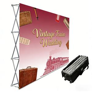 Parete Multimediale Personalizzata in Tessuto Pieghevole per Esposizione Banner, Resistente all'Acqua, Portatile, Stand Promozionale per Fiere - Product Image 2