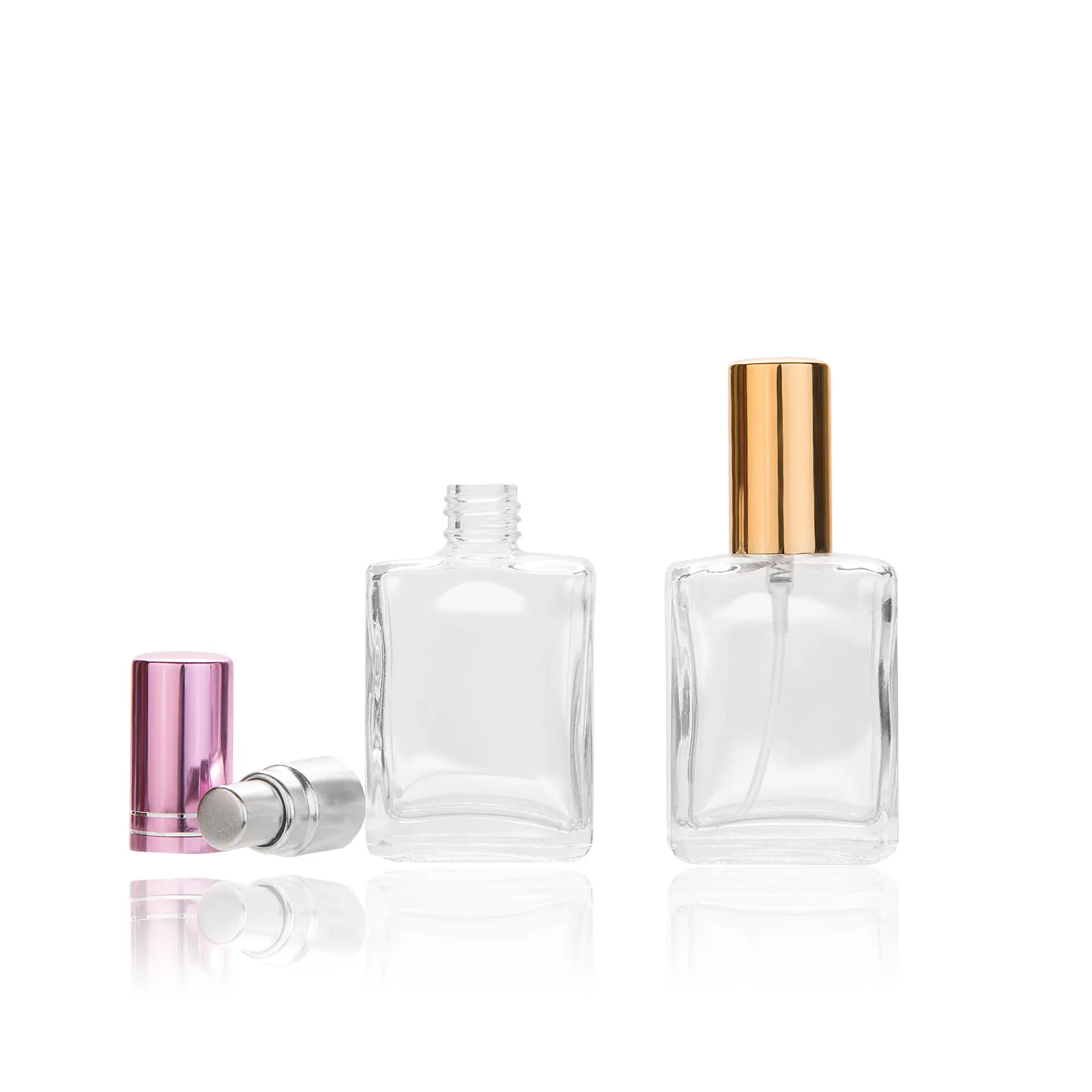 Bouteille de parfum réutilisable en verre transparent pour femmes, 1 pièce, haute qualité, carré, bouteille de luxe