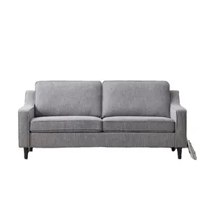 SANS Upholstered 3-Seater Couch - Small Modern Living Room Furniture With Scoop Arms