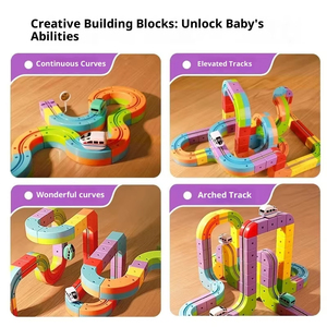 Juguetes de Pistas Magnéticas para Autos, Conjuntos de Pistas Flexibles para Autos de Carreras, Conjuntos de Pistas Magnéticas para Trenes para Niños Pequeños - Product Image 2