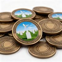 Pièce commémorative OEM personnalisée en bronze brossé antique, avec relief 3D et impression UV, médaille d'honneur sans cordon