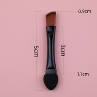 Mini éponge double face en poils naturels pour applicateur de fard à paupières avec manche en plastique, idéale pour les palettes de fards à paupières, format voyage