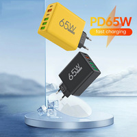 Pengisi Daya Cepat Universal 65W Tipe C & USB Internasional dengan Colokan US EU dan Material Gan untuk Jam Tangan Pintar