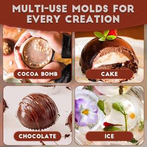 MUYULINS Factory 5-Cavity Hemispherical LFGB Non-Stick Easy Release BPA-Free <b>Silicone</b> Mousse Cake Chocolate Mold - Product Image 5