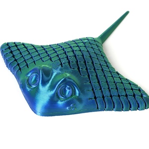 Jouet Raie Manta en Acier Inoxydable Imprimé en 3D Écologique pour Enfants, Animal Marin avec Articulations Mobiles, Usinage CNC, Anti-Stress - Product Image 1