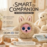 Robot compagnon interactif intelligent tendance, peluche rose avec yeux expressifs, cadeau d'anniversaire ou de vacances pour filles